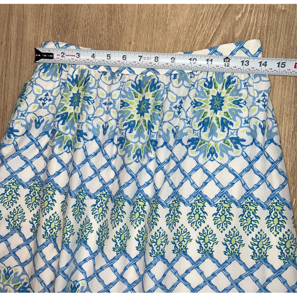 J McLaughlin Size Small Bohemian Modern Preppy Nautical SILK Artsy Maxi Skirt - Picture 9 of 9